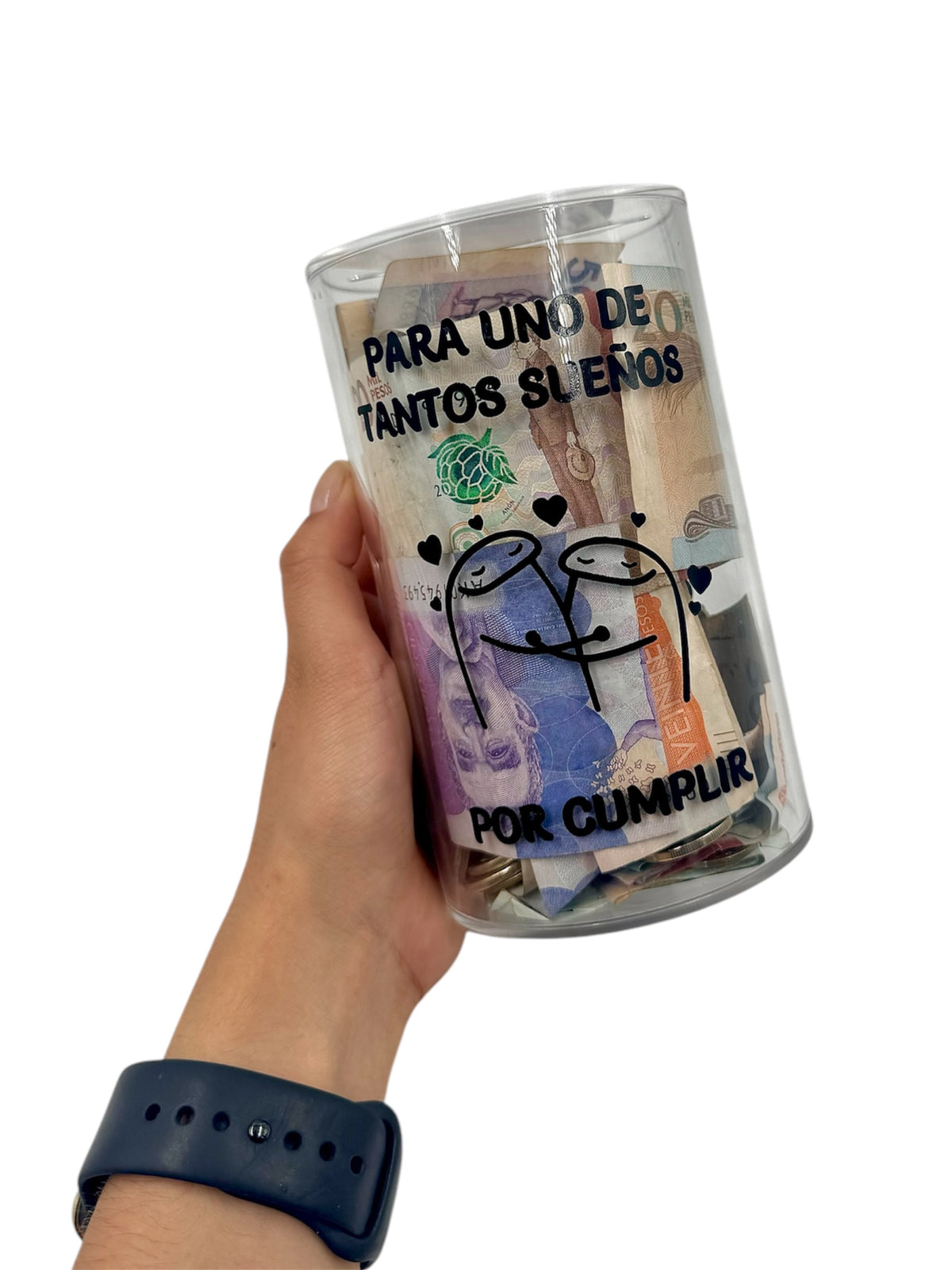 ALCANCIA EN ACRÍLICO PERSONALIZADA + 2 RETOS DE AHORRO