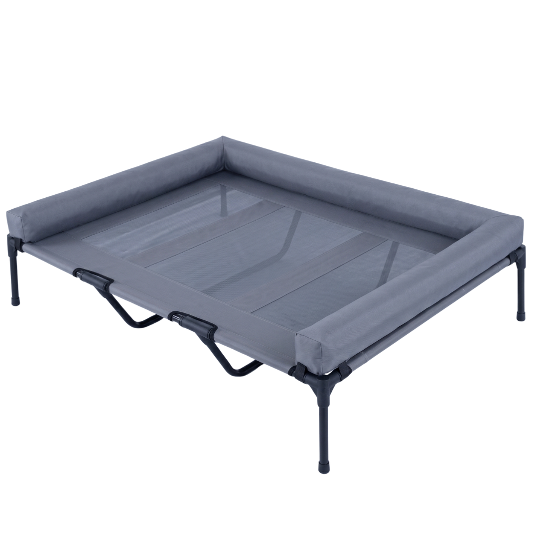 CAMA PARA PERRO ELEVADA CON BORDES EN U ACOLCHADO PERSONALIZADO CON NOMBRE