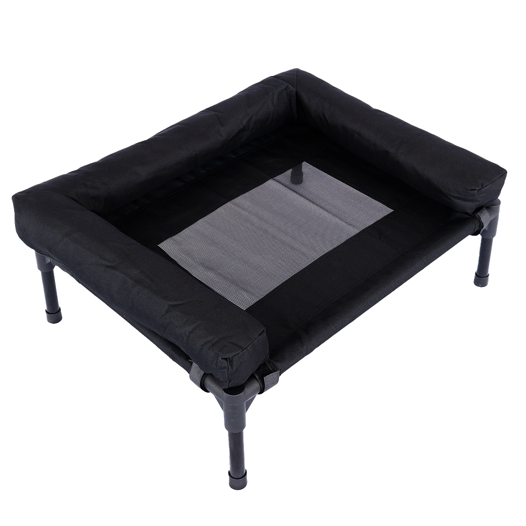 CAMA PARA PERRO ELEVADA CON BORDES EN U ACOLCHADO PERSONALIZADO CON NOMBRE