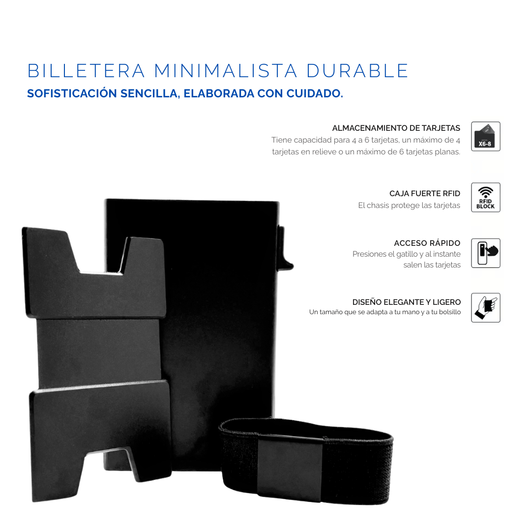 Tarjetero personalizado a láser con banda para billetes