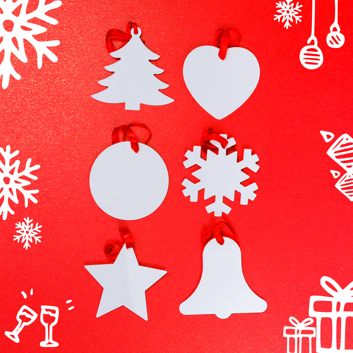 COLGANTES NAVIDEÑOS PERSONALIZADOS X6 UNIDADES